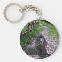 Black Poodle Keychain Flowers
