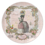 Black Poodle Marie Antoinette Costume Party Plates