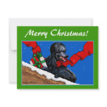 Black Poodle n Packages Christmas Holiday Art Personalized Invitations