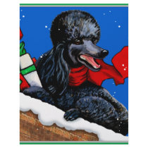 Black Poodle n Packages Christmas Holiday Art Letterhead Template