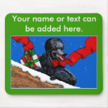 Black Poodle n Packages Christmas Holiday Art Mousepads