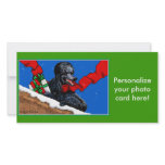 Black Poodle n Packages Christmas Holiday Art Photo Greeting Card