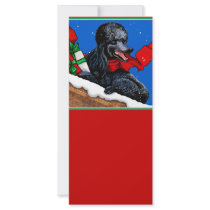 Black Poodle n Packages Christmas Holiday Art rack cards by greerdesign Black Poodle n Packages Christmas Holiday Art rack cards