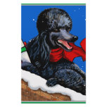Black Poodle n Packages Christmas Holiday Art Personalized Stationery