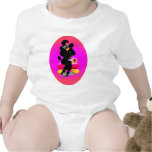 Black Poodle on Phone Retro Design Baby Bodysuits