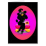 Black Poodle on Phone Retro Design Greeting Card