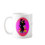 Black Poodle on Phone Retro Design Coffee Mugs
