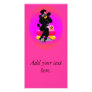 Black Poodle on Phone Retro Design Personalized Photo Card