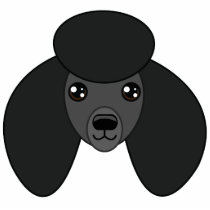 Black Poodle Photo Sculpture Keychain photo sculptures by JustDogs Black Poodle Photo Sculpture Keychain photo sculptures