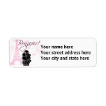 Black Poodle & Pink Eiffel Tower Labels