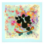 Black Poodle Skateboard Art Print Custom Announcement