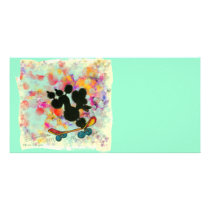 Black Poodle Skateboard Art Print Photo Greeting Card
