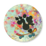 Black Poodle Skateboard Fun Print Fridge Magnets