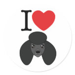 Black Poodle Stickers