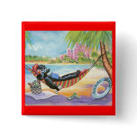 Black Poodle Vacation in Hawaii Pins
