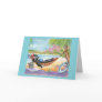 Black Poodle Vacation in Hawaii Greeting Cards