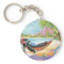 Black Poodle Vacation in Hawaii Keychain