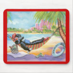 Black Poodle Vacation in Hawaii Mouse Pads