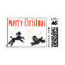 Black Poodles Fun Merry Christmas Postage Stamps