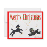 Black Poodles Playing Merry Christmas Invitation