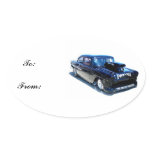 Black POW custom classic car gift tag stickers