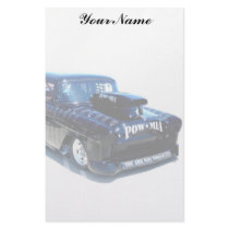 Black POW custom classic car Personalized Stationery