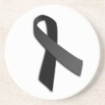 Black POW MIA Rememrance Awareness Ribbon Coasters