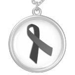 Black POW MIA Rememrance Awareness Ribbon Pendant