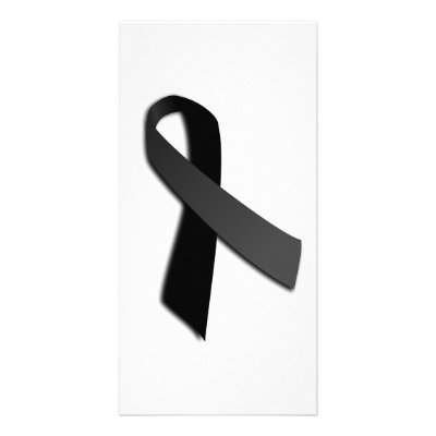 Black POW MIA Rememrance Awareness Ribbon Personalized Photo Card by TheArts
