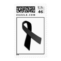 Black POW MIA Rememrance Awareness Ribbon Stamps