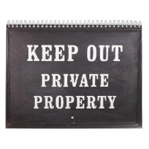 Black Private Property sign calendars