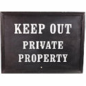 Black Private Property sign photo sculptures