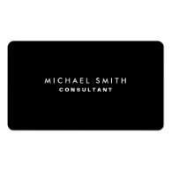 Black Professional Elegant Modern Plain Simple Business Card