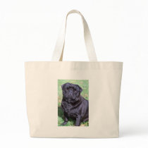Black Pug Tote Bag