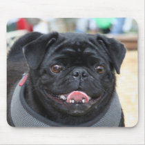 Black Pug Dog Mousepad