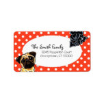 Black Pug Fawn Pug Up Down Red Dots labels