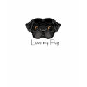 Black Pug  I Love my Pug t-shirts