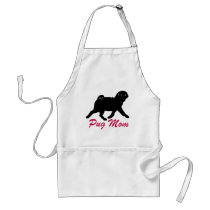 Black Pug Mom Aprons