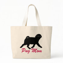 Black Pug Mom Canvas Bag
