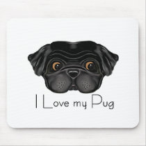 Black Pug mousepads