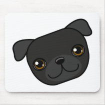 Black Pug mousepads