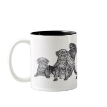 Black Pug mugs