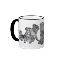 Black Pug mugs by BarbBarcikKeith Black Pug mugs