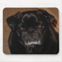Black Pug Mug Mousepad