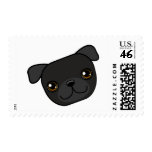 Black Pug postage