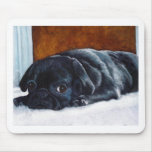 Black Pug Puppy Mousepads