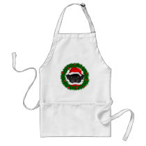 Black Pug Santa Aprons