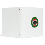 Black Pug Santa 3 Ring Binders