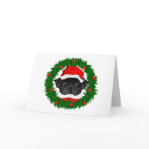 Black Pug Santa Greeting Cards by adore_a_pug Black Pug Santa Greeting Cards