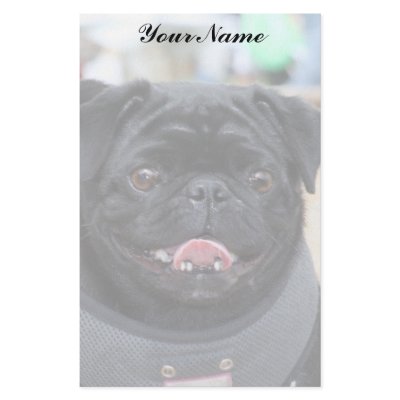 Black Pug Stationary Personalized Stationery by ritmoboxer